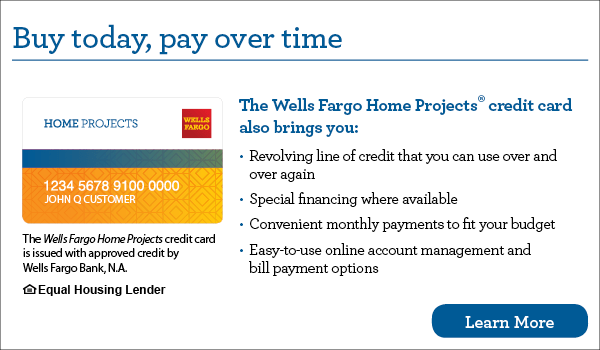 Ad for a Wells Fargo Home Projects credit card.