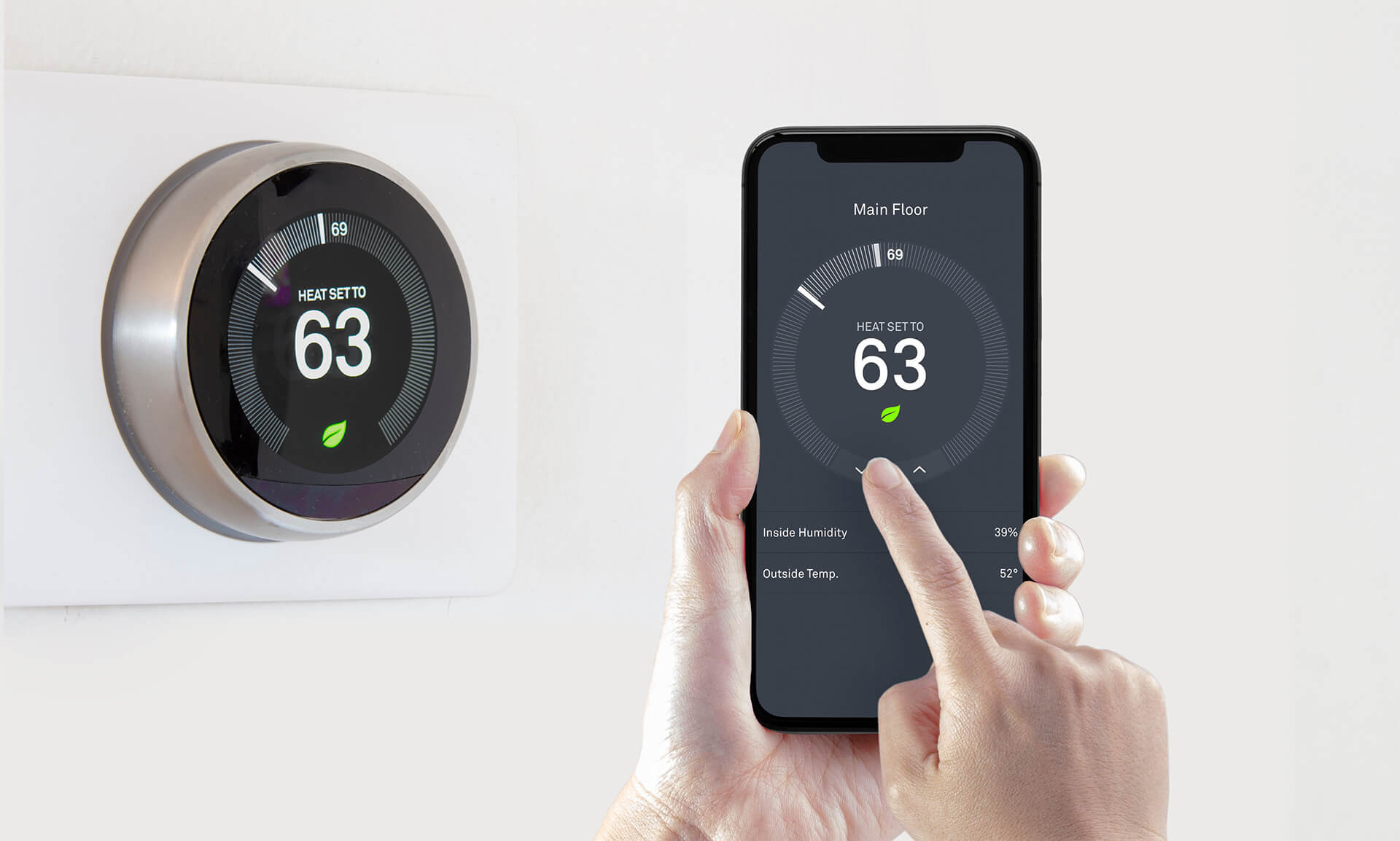 Homeowner using a smart thermostat